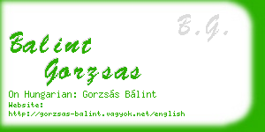balint gorzsas business card
