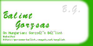 balint gorzsas business card